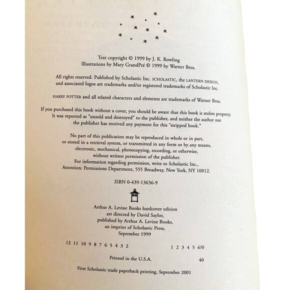 HARRY POTTER AND THE PRISONER OF AZKABAN BY J.K. ROWLING Paperback Pre-Owned - Picture 7 of 7